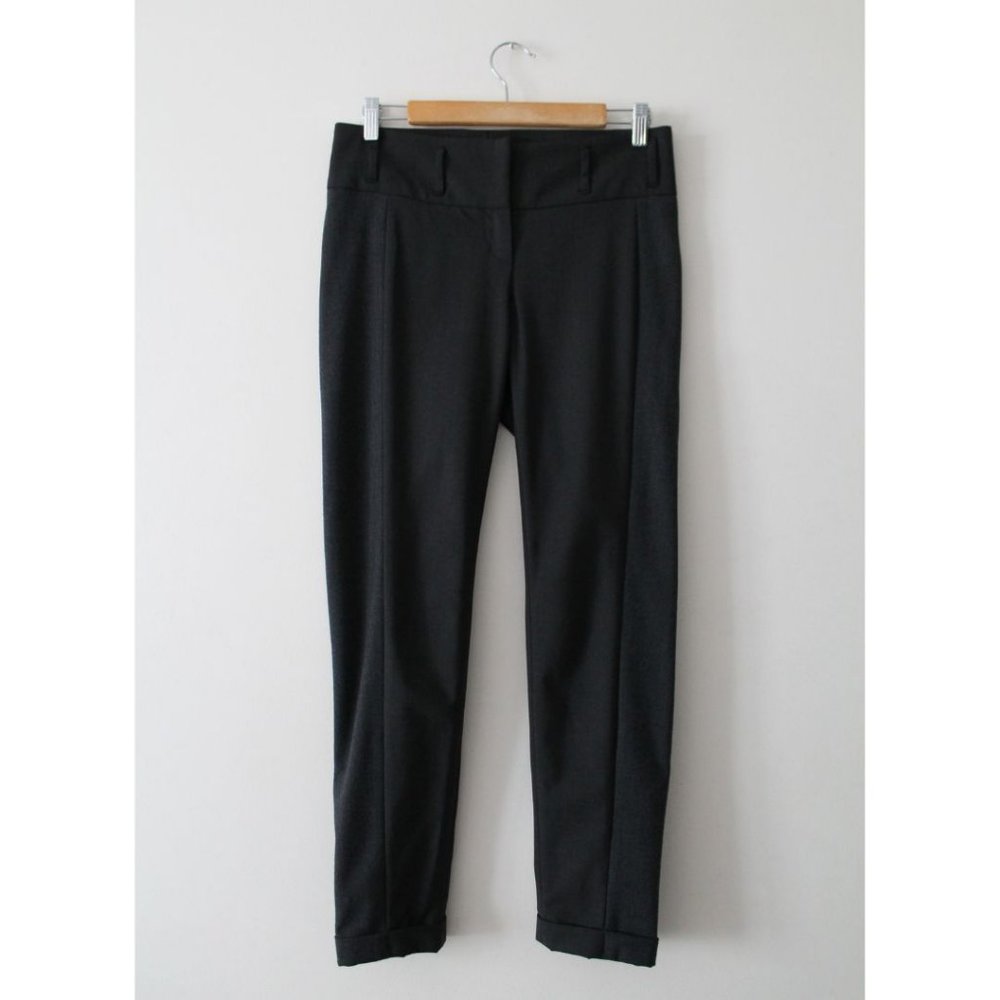 Brunello Cucinelli Virgin Wool Blend Tapered Leg Cuffed Trouser Steel Size 4